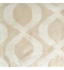 Beige cream color traditional ogee embroidery pattern digital weaving texture main curtain